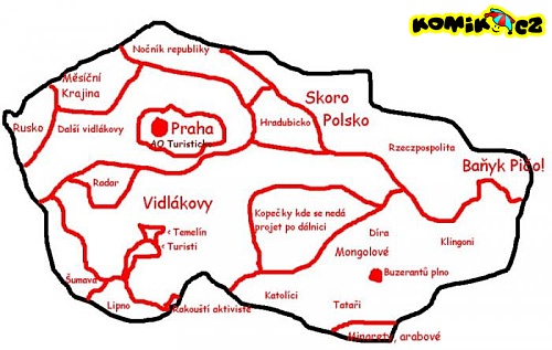 Mapa ČR pro pražáky