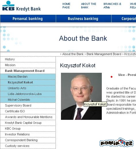 Parádní jméno šefa banky