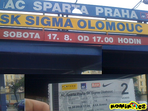 Sparta - Olomouc - 16.8. nebo 17.8.